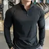 Nuevo Estilo Media Cremallera Fitness Manga Larga Hombre Baloncesto Correr Secado Rápido Transpirable Alta Elasticidad Atletismo Entrenamiento Ajustado Deportivo Alta Elasticidad