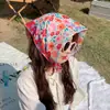 Pañuelo Cuadrado Pequeño Pastoral Bufanda Artística Francesa de Algodón y Lino Seda Bufanda de Mujer para Combinar en Primavera y Otoño Pañuelo de Sol de Verano Pañuelo para la Cabeza Bloqueador Solar