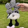 Goma para el pelo de felpa linda de lunares rojos y negros de Mickey para mujer con un toque de alta gama, para moño, Cuerda para el pelo, Accesorio para el pelo