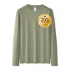 Camiseta de Manga Larga para Hombre de Algodón de Fibra Larga con Amoníaco Líquido, Paquete de 200, Nueva Colección Primavera y Otoño 2026, Camiseta Básica de Alta Gama para Hombre