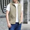 Chaleco deportivo informal para hombre de mediana edad, fino, de verano, talla grande, de secado rápido, con múltiples bolsillos.