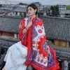 Chal de Estilo Étnico para Verano Mujer 2026 Nuevo Estilo Viaje a Yunnan Protección Solar Bufanda de Seda con Borlas Toalla de Playa