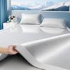 Sábanas de Verano de Seda de Hielo Pieza Única 2025 Nuevo Tapete Sábanas Dormitorio Individual Funda de Almohada Juego de Tres Piezas Tapete Lavable a Máquina