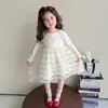 Conjunto de Ropa de Primavera para Niñas 2026 Nuevo Suéter Cardigan Vestido en Capas Vestido Infantil Vestido de Bebé para Primavera y Otoño Falda de Princesa