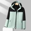 Chaqueta gruesa y fina con logotipo impreso personalizado para construcción de grupos al aire libre, a prueba de viento y frío, cálida, tres en uno, chaqueta de trabajo para hombres y mujeres