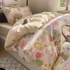 Ins Dibujos Animados Algodón Juego de Cuatro Piezas Funda de Edredón de Algodón Puro Sábana de Cama Transpirable Amigable con la Piel Todas las Estaciones Dormitorio de Estudiantes Juego de Tres Piezas 4