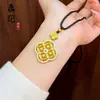 Colgante de Calabaza Chapado en Oro Tendencia de Tiktok, Dios de la Riqueza Amarillo, Brújula de los Ocho Tesoros Propicios, Cadena para Suéter de Cuerda para Cumplir Deseos al por Mayor