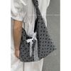 Bolsa de Lona Casual de Gran Capacidad Bolso de Mujer 2024 Nueva Moda Bolso de Hombro con Lunares Bolso Tote Commuter Combinable