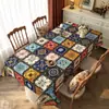 Mantel de Estilo Étnico, Impermeable, Resistente al Aceite, No Lavable, Resistente al Calor, Lujo Ligero, Aspecto de Alta Gama, Mantel Rectangular Bohemio para Mesa de Comedor