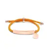 Pulseira Personalizada com Logo de Publicidade Transfronteiriça, Pulseira Trançada Personalizada Multicor com Coração Diagonal para Presente de Feriado, Aço Titânio Gravado