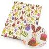 Tela fina de algodón y poliéster o lona de poliéster con conejitos lindos, material para bolsa DIY, mantel de dormitorio, 1Yc48873