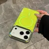 Adecuado para Funda de Teléfono Móvil Iphone17Promax, Funda Protectora Magnética de PC Transparente Simple con Patrón de Olas para Apple 16