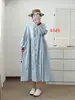 Vestido Longo de Manga Longa com Estampa Xadrez Artística Estilo Japonês para Mulheres, Coleção Primavera 2026, Vestido Soltinho Emagrecedor Atacado