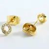 Pendientes de botón con letra de circón incrustado estilo ins indiferente pendientes simples de alta gama pendientes de diseño mini pequeños