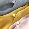 Bata Hanfu de uso diario de longitud media con aberturas laterales y cuello redondo, hecha de ramio puro, corte holgado con mangas rectas de tres cuartos