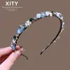 Tiara de Cristal de Alta Qualidade para Mulheres, Novo Estilo Super Fada Pérola Alta Caveira Pressionando Cabelo Tiara, Acessório de Cabelo Versátil para Exterior de Luxo Leve