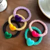 Cuerda para el pelo de felpa dulce con forma de corazón, banda elástica alta para el pelo, anillo para el pelo simple y duradero, cuerda para el pelo elegante de estilo coreano para niñas