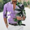 Comercio exterior europeo y americano Camisa de manga larga para hombre nueva de ocio personalidad retro impresión digital 3D camisa de talla grande ropa de hombre