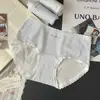 5189 Sal Marina Estilo Fresco Niña Algodón Puro Ropa Interior Femenina Algodón Antibacteriano en la Entrepierna Alta Elasticidad Cómodos Transpirables Calzones