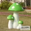Ornamentos de Cogumelos Grandes para Simulação Escultura de Planta em Fibra de Vidro para Exterior Decorações de Paisagismo de Jardim para Venda de Vilas Verdes