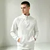 Sudadera con Cremallera de Forro Polar Casual para Hombre Pulóver Ajuste Holgado para Hombre Chaqueta Deportiva Cuello Alto Estilo Americano