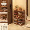 Sapateira Pequena Estreita Entrada Corredor Externo Sapateira Armazenamento de Sapatos Porta Externa Uso no Corredor Multicamadas Economia de Espaço Pequeno Armário de Sapatos Doméstico