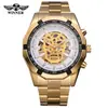 T-Winner / Winner 8154 Reloj Mecánico Totalmente Automático con Ventana Abierta Reloj Mecánico de Calavera Reloj Masculino de Negocios
