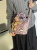 Bolsa Feminina de Ombro Único Estampa de Leopardo Retrô Fashion 2026 Nova Grande Capacidade Simples Versátil para o Dia a Dia Bolsa Tote de Axila Yuezi