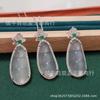 Atacado Prata Banhado Branco Calcedônia Feijão Pingente Ágata Branca Colar de Feijão de Jade Feminino Live Supply