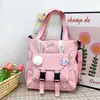 Bolsa de Tote para Clase de Tutoría de Estudiante de Secundaria Modelo 2025, Bolso de Mujer, Estilo Coreano Dulce Gran Capacidad Bolso Cruzado, Lona de Una Pieza para Dropshipping
