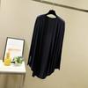 Cárdigan de Modal para Mujer Primavera y Verano Talla Grande Holgado de Longitud Media Camisa para Aire Acondicionado Estilo Coreano Color Sólido Delgado Chal Exterior Chaqueta