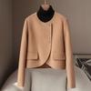 Una pequeña cantidad de ropa primavera nueva 10% cachemira estilo ins abrigo de cuello redondo para mujer 2025 abrigo corto de lana coreano