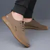 Zapatos de Hombre Transfronterizos Otoño Nuevo Estilo Moda Juvenil Slip-on Casuales Antideslizantes Suela Suave para Hombre de Mediana Edad Papá Zapatos de Conducir