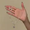 2026 Nuevo Modelo Collar de Borla Gota de Agua Brillante con Diamantes Completos Gargantilla de Lujo Ligero Diseño de Nicho Cadena para Clavícula Cadena para el Cuello Venta al por Mayor