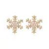Pendientes de la Serie Navideña Más Vendidos en Europa y América Transfronterizos, Pendientes Pequeños de Árbol de Navidad Copo de Nieve Campana Incrustados de Diamantes de Moda y Exquisitos para Mujer