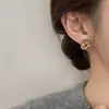 Pendientes retro elegantes con forma de gota de esmalte de color Maillard para mujer, sin color, ligeros, de lujo, de alta gama, pendientes de nicho, nuevos productos