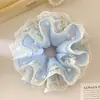 Nuevo Diseño Coreano de Nicho Hecho a Mano Encaje Plisado Encaje Banda para el Cabello Doble Capa Intestino Grande para el Cabello Accesorios para el Cabello