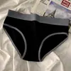 Estilo deportivo minimalista en simples bragas de algodón puro para mujer, calzones tipo triángulo de algodón puro de tiro medio para mujer, modelo de exportación