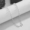 Nuevo Collar de Perlas Hecho a Mano Estilo Bohemio Transfronterizo Retro para Mujer Versátil Sencillo y Exquisito Collar Cruzado