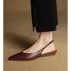 Sandalias Planas de Tacón Bajo Chuyuji para Mujer Verano 2026 Punta Fina Hepburn Negocios Sin Espalda Zapatos de una Sola Pieza