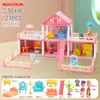 Amazon Casa de Bonecas DIY Crianças Menina Princesa Grande Castelo Villa Casa Presente de Aniversário Casa de Brinquedo Brinquedos