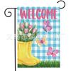 Bandeira de jardim de primavera e verão transfronteiriça quente caminhão flor decoração externa linho dupla face fabricantes de bandeiras de jardim atacado