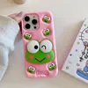 Soporte de Rana Verde de Silicona Funda para Teléfono Móvil Adecuada para Iphone17Promax/16/15/14/13 Funda Protectora