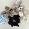 Goma para el pelo estilo coreano de satén cremoso con brillo nacarado y borde prensado, con un tacto avanzado para coletas y recogidos para mujer
