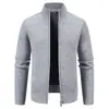 Amazon Otoño/Invierno Nuevo Cardigan Casual de Punto para Hombre con Cuello Alto Chaqueta Tejida Juvenil Engrosada con Forro de Terciopelo