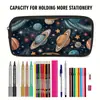 Estuche para Lápices de Gran Capacidad con Estampado del Sistema Solar para Estudiantes de Primaria, Caja de Lápices Cuadrada Simple, Estuche para Lápices de Papelería de Alta Gama Estilo Ins
