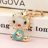 Llavero Colgante de Gato Modelo Nuevo Full Diamante Transfronterizo Dibujo Animado Lindo Gato Kt Llavero de Coche Pequeño Regalo Exquisito