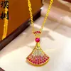 Loja de Ouro Mesmo Estilo Banhado a Ouro Gelo Triturado Trevo de Quatro Folhas Cabacinha Colar para Mulheres, Versátil e Elegante, Borboleta em Forma de Coração Corrente de Clavícula Joia