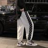 Pantalones casuales con costuras en color contrastante para hombre, primavera y otoño, estilo ins de Hong Kong, pantalones de estudiante sueltos de marca de moda, pantalones deportivos con puño en el tobillo