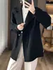 Abrigo de Lana con Botones Estilo Chino para Mujer de Longitud Media Otoño e Invierno Abrigo de Lana Holgado con Solapa de Cuello Alto para Personas Petitas